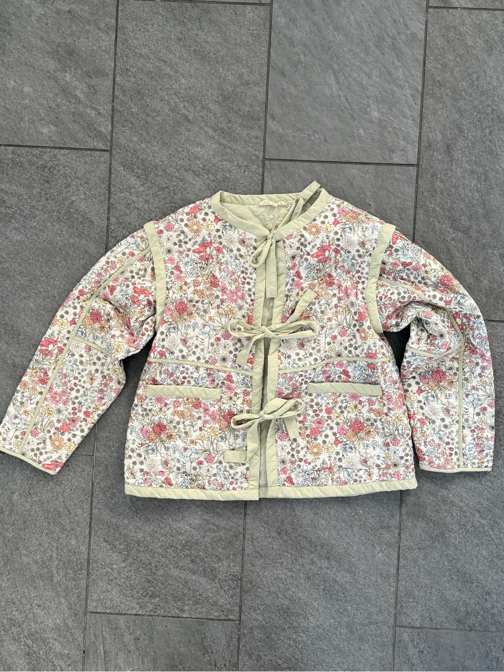 Anthropologie Floral Quilted Jacket | Let Me Be Floral Tie Quilted Jacket